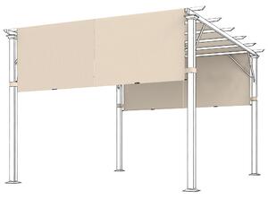 Copertura per Pergola 488x122 cm con Tasche e Cinghie in Poliestere Cachi