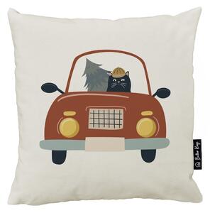 Federa decorativa a tema Natale 45x45 cm Cat Driver – Butter Kings