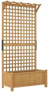 Fioriera da Giardino 90x45x183 cm con Traliccio per Piante Rampicanti in Legno Giallo