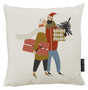 Federa con motivo natalizio 45x45 cm Christmas Couple - Butter Kings