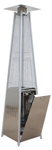 Stufa a Fungo a Gas Max 13kW Fiamma Viva Verticale 52x52x227 cm Pyramid Acciaio