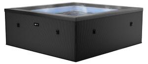 Piscina Spa Vasca Semi-Rigida 180x180x70 cm 6 Posti Riscaldamento Integrato Struttura in Schiuma NetSpa Celestia Nero Carbone