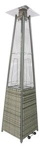Stufa a Fungo a Gas Max 13kW Fiamma Viva Verticale 52x52x227 cm Pyramid Grigio Rattan