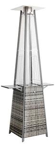 Tavolo Accessorio per Stufa a Fungo Pyramid 29,5x25 cm in Acciaio Grigio Rattan