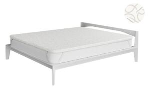 Topper Memory Con Fodera Matrimoniale 160x190 cm in Poliestere e Cashmere Bianco