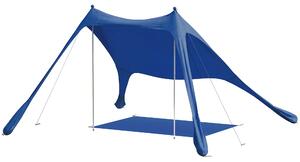 Tenda Spiaggia 2-4 Persone Tappetino Pala Protezione Solare UPF50+ Blu
