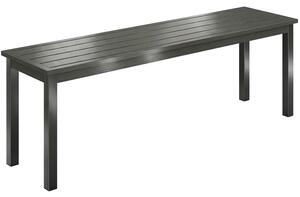 Panchina da Giardino 2 Posti 130x34x43 cm a Doghe Effetto Legno Struttura in Acciaio Grigio