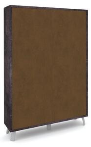 Mobile Soggiorno Madia Alta 4 Ante 108x41x161 cm Ossido Nero e Ruggine