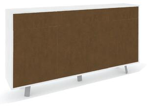 Mobile Soggiorno Madia 3 Ante 3 Cassetti 164x41x92 cm Ossido Bianco e Ruggine