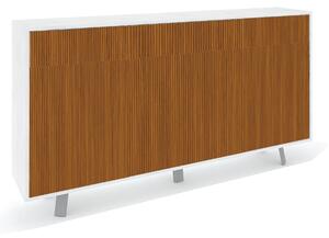 Mobile Soggiorno Madia 3 Ante 3 Cassetti 164x41x92 cm Ossido Bianco e Rovere Dogato