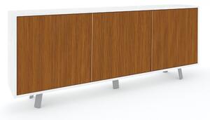 Mobile Soggiorno Madia 3 Ante 177x41x74 cm Ossido Bianco e Rovere Dogato