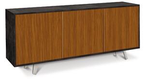 Mobile Soggiorno Madia 3 Ante 177x41x74 cm Ossido Nero e Rovere Dogato