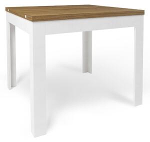 Tavolo Allungabile 90/180x90x75 cm Noce Stelvio e Ossido Bianco