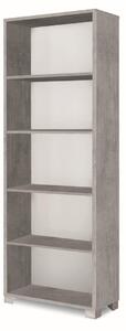 Libreria a Giorno 5 Ripiani 70x29x190 cm Cemento