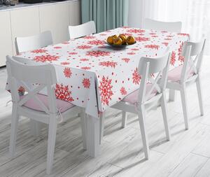 Tovaglia natalizia in misto cotone Rosso , 140 x 180 cm Snowflakes - Minimalist Cushion Covers