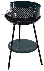 Barbecue a Carbone Carbonella Rotondo Ø42x77 cm con Vassoio in Acciaio al Carbonio Verde