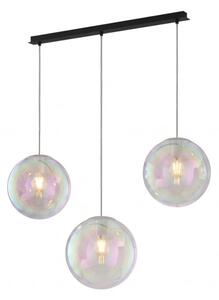 Lampadario moderno top light iris 1234 20x3+r60x4r3 ne e27 led metallo vetro iridescente - Top Light
