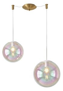 Lampadario moderno top light iris 1234 20-25+r13multi+cili-elet os e27 led metallo vetro iridescente - Top Light
