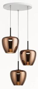 Lampadario moderno top light kylie 1236 3p + r40t3 bi gx53 led metallo vetro pirex - Top Light