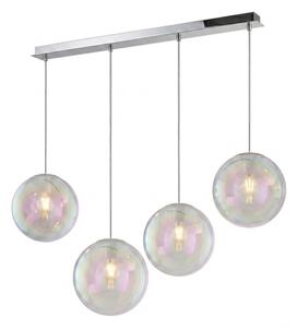Lampadario moderno top light iris 1234 20x4+r80x4r4 cr e27 led metallo vetro iridescente - Top Light