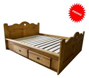 Letto rustico matrimoniale con cassetti - LM-C166CASS-C PROMO