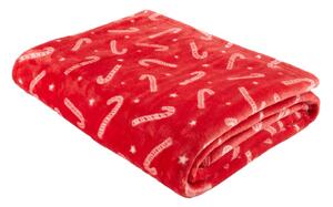 Coperta con motivo natalizio in micropile 130x170 cm Candy Cane - Catherine Lansfield