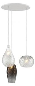 Lampadario moderno top light tide 1242x3+r40t3 e27 led metallo vetro pirex - Top Light