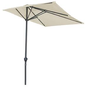 Ombrellone da Balcone a Parete a Mezzaluna 250x125x227 cm in Poliestere Tortora Half Cuba