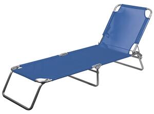 Lettino Mare Richiudibile 190x58x27 cm Struttura in Alluminio e Copertura in PVC e Poliestere Blu Viareggio