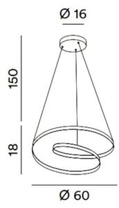 Lampadario classico perenz ritmo 6620 e ct led sospensione cannella opaco - Perenz