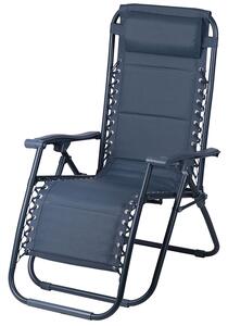 Sedia Gran RelaxImbottita Reclinabile E Richiudibile 65x90x110 cm in Acciaio PVC e Poliestere Blu Rio Plus