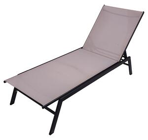 Lettino Prendisole 168x66x100 cm in Acciaio al Carbonio Écru Montecarlo
