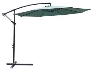 Ombrellone Lampara da Giardino Palo Laterale Ø300x245 cm in Acciaio e Poliestere Verde Kios