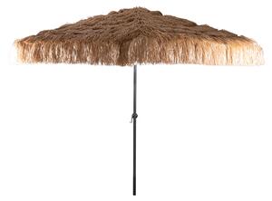 Ombrellone da Giardino Effetto Rafia Ø 300x236 cm Cuba Plus in Acciaio e Plastica