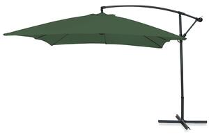 Ombrellone Lampara da Giardino Palo Laterale Ø300 cm in Acciaio e Poliestere Verde Kios