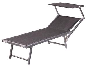 Lettino Mare Con Parasole Richiudibile Silver Mélange Riccione