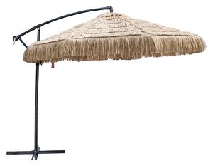 Ombrellone Lampara da Giardino Ø3 m Palo Laterale Effetto Rafia Kios Plus