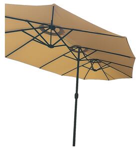 Ombrellone Doppio da Giardino 480x270 cm Apertura con Manovella Tortora Cuba