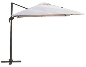 Ombrellone Lampara da Giardino 3x3 m in Alluminio e Poliestere Tortora Struttura Tortura Deluxe