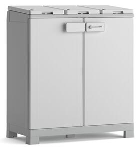 Armadio Pattumiera Differenziata 2 Ante 94x45x101 cm Keter Recyclo Premium Grigio e Bianco