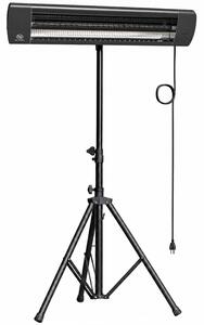 Riscaldatore Elettrico a Infrarossi da Esterno 2500 W 87x81x180 cm IP65 con Telecomando e Timer in Alluminio Nero