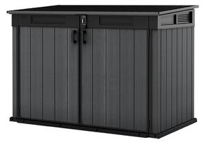 Armadio Porta Attrezzi o Bidoni Differenziata 2 Ante e Coperchio Keter Cortina Mega 190,5x109,3x132,5 cm in Evotech+ Grigio