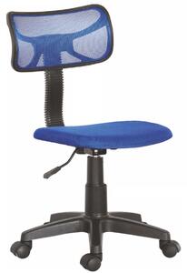 Sedia Girevole 5 Ruote per Ufficio Cameretta con Schienale Ergonomico in Tessuto a Rete Blu