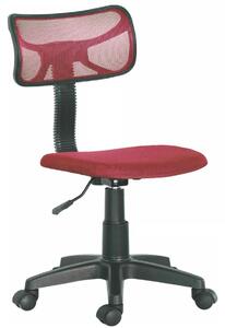 Sedia Girevole 5 Ruote per Ufficio Cameretta con Schienale Ergonomico in Tessuto a Rete Rosso