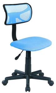 Sedia Girevole 5 Ruote per Ufficio Cameretta con Schienale Ergonomico in Tessuto a Rete Azzurro