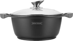 Casseruola Bassa da Cucina Royalty Line Rivestimento Effetto Marmo 20 cm Maniglie Soft Touch Antiaderente Nero
