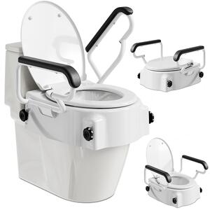 Rialzo per Sedile WC Braccioli Maniglie Assistite Copriwater Disabili e Anziani