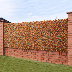 Siepe Artificiale Sintetica 1x 3 m Rotolo Rete Anticaduta con Foglie Autunnali