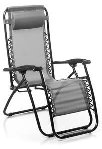 Sedia Sdraio da Giardino Gran Relax 88x65x110 cm in Textilene Grigio