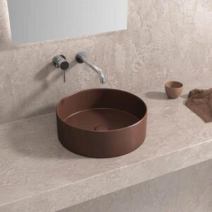Kamalu lavabo tondo colore marrone caffe opaco 35cm | klt-350m